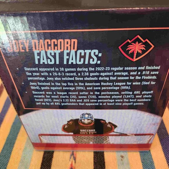 New in Box Bobblehead Joey Daccord Firebirds - Picture 4 of 6